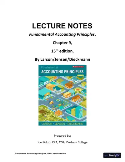 Revision Notes for Fundamental Accounting Principles, 15th Edition - Page 1 preview image