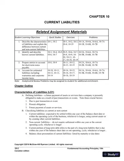 Revision Notes for Fundamental Accounting Principles, 15th Edition - Page 13 preview image