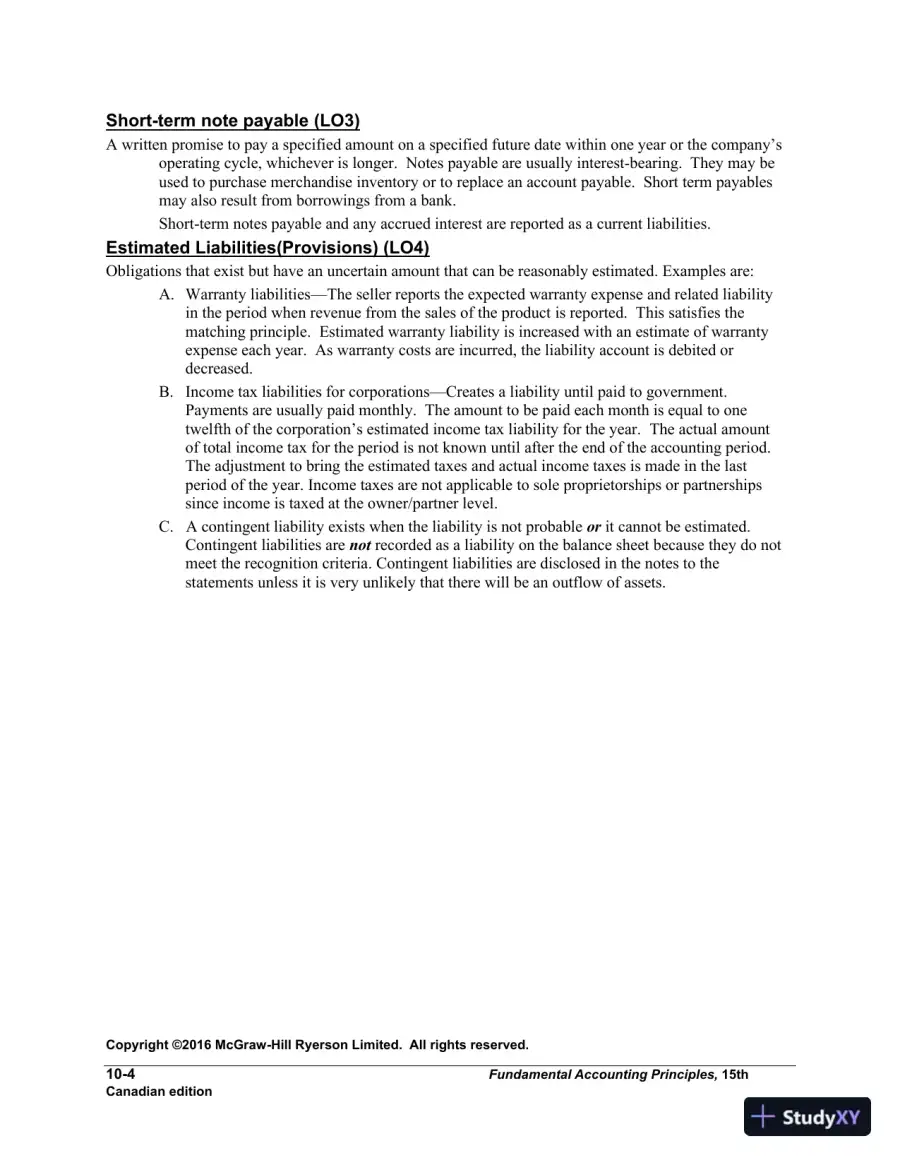 Revision Notes for Fundamental Accounting Principles, 15th Edition, page 15