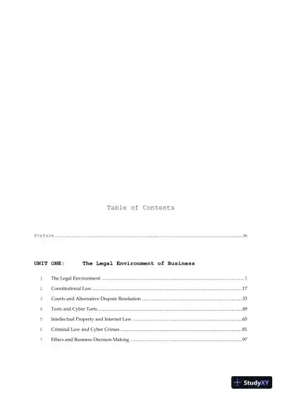 Test Bank For Business Law Today Comprehensive, 8th Edition - Page 1 preview image