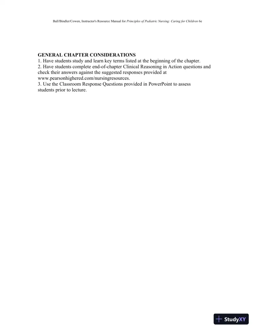Class Notes for Principles of Pediatric Nursing Caring for Children, 6th Edition, page 12