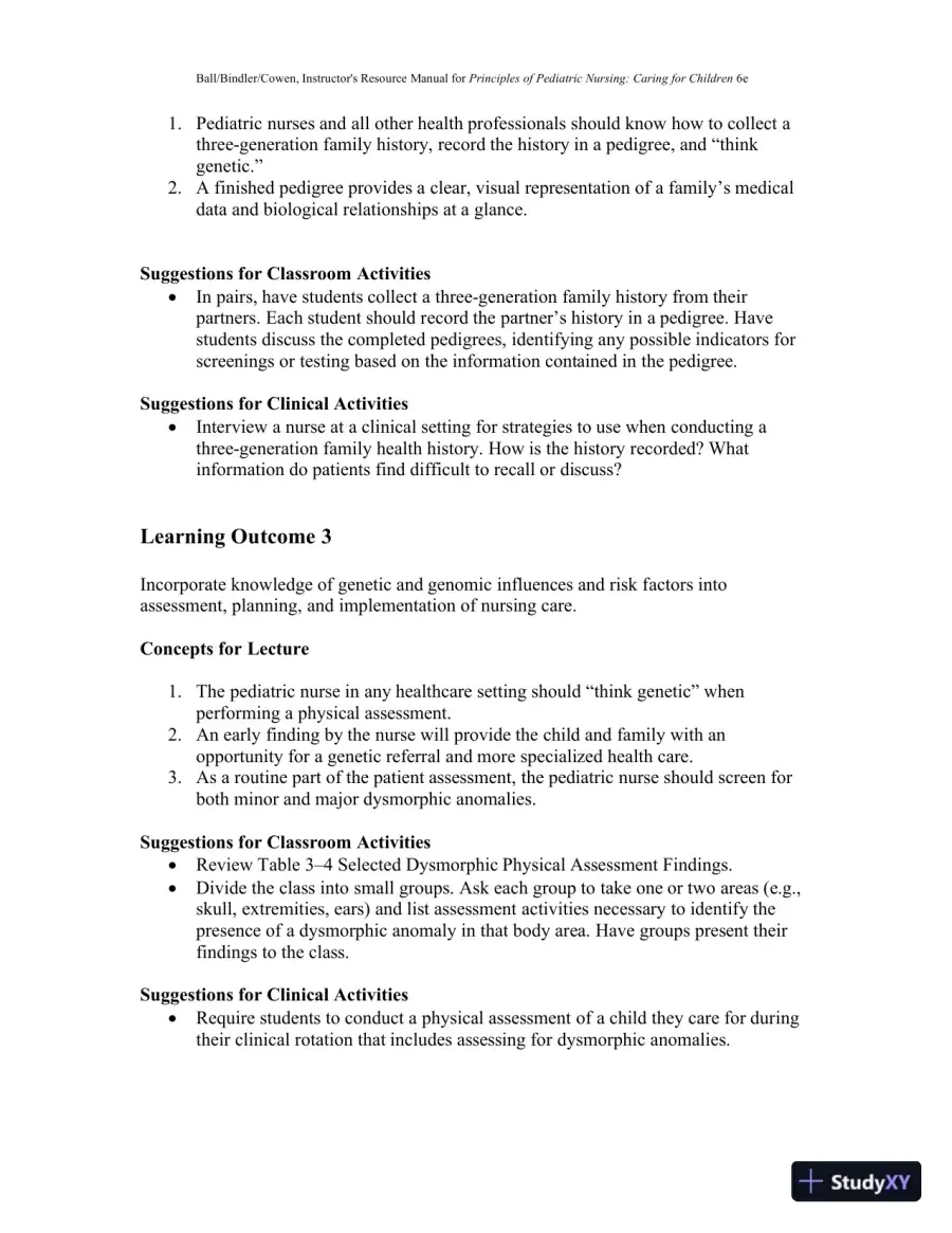 Class Notes for Principles of Pediatric Nursing Caring for Children, 6th Edition, page 14