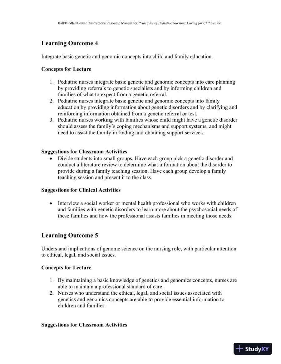 Class Notes for Principles of Pediatric Nursing Caring for Children, 6th Edition, page 15