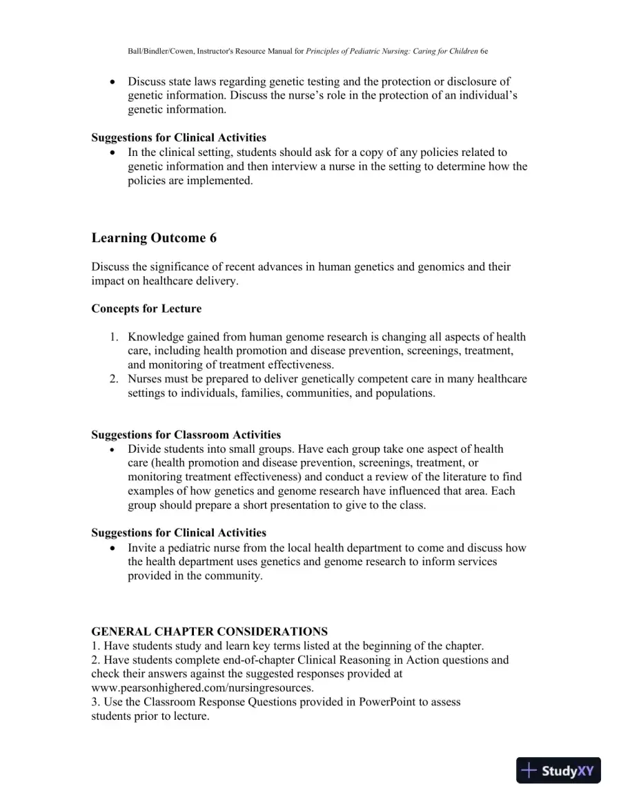Class Notes for Principles of Pediatric Nursing Caring for Children, 6th Edition, page 16