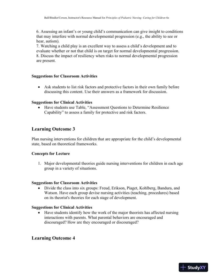 Class Notes for Principles of Pediatric Nursing Caring for Children, 6th Edition, page 19