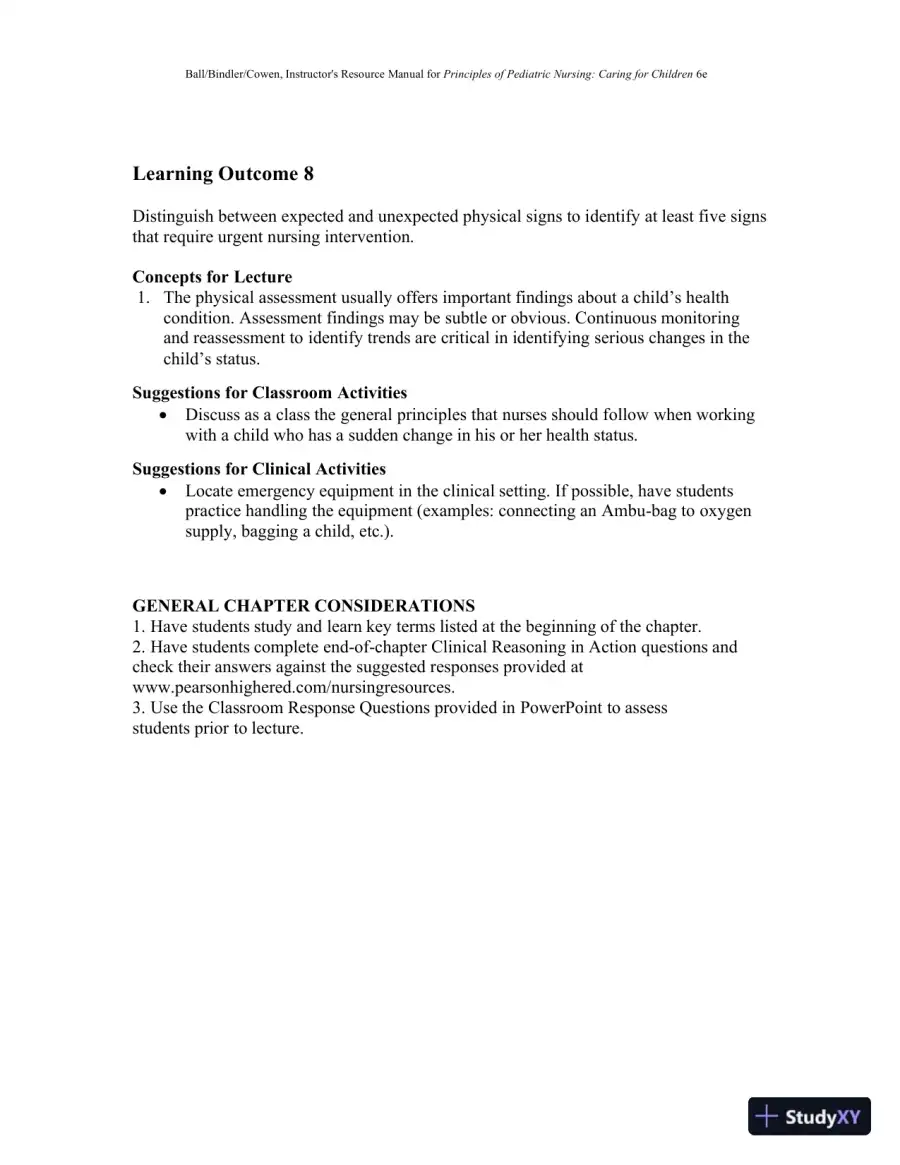 Class Notes for Principles of Pediatric Nursing Caring for Children, 6th Edition, page 27