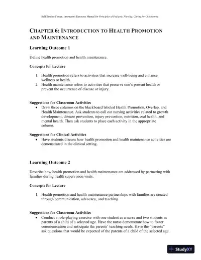 Class Notes for Principles of Pediatric Nursing Caring for Children, 6th Edition - Page 28 preview image