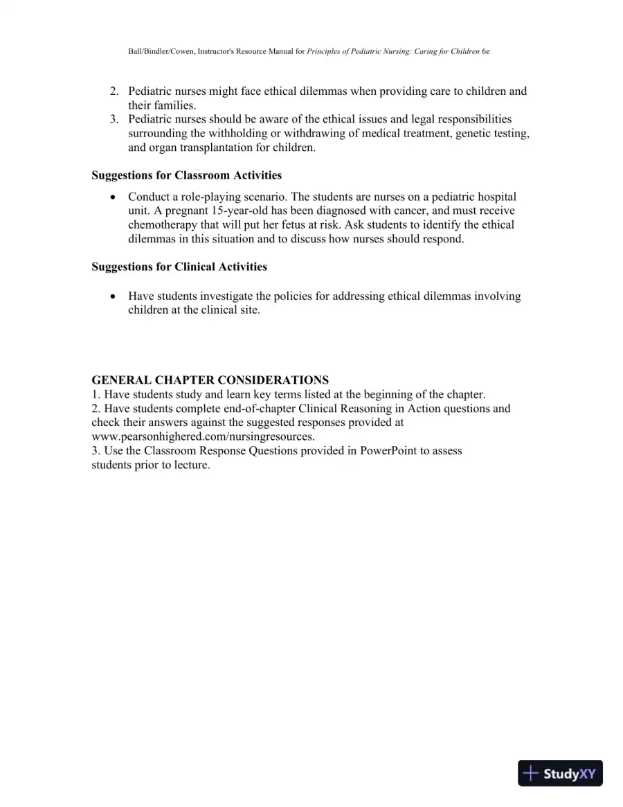 Class Notes for Principles of Pediatric Nursing Caring for Children, 6th Edition, page 5