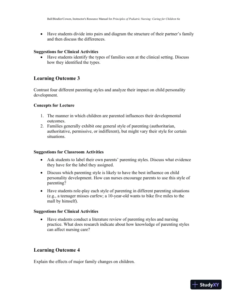 Class Notes for Principles of Pediatric Nursing Caring for Children, 6th Edition, page 7