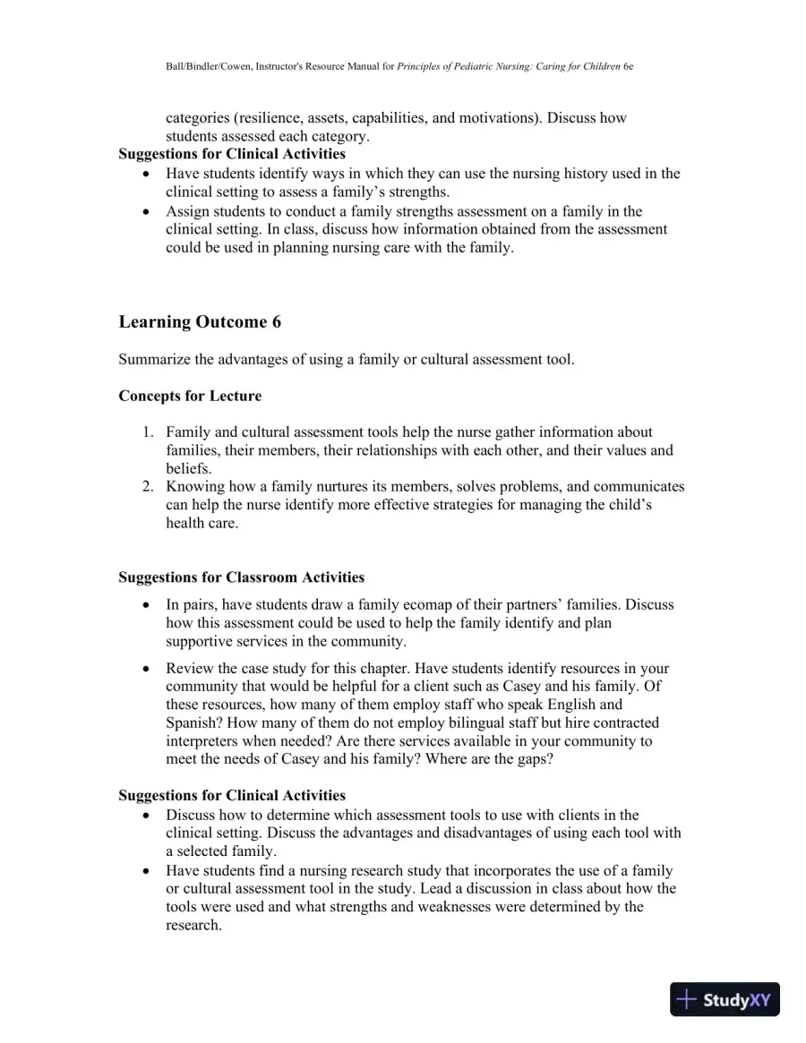 Class Notes for Principles of Pediatric Nursing Caring for Children, 6th Edition, page 9
