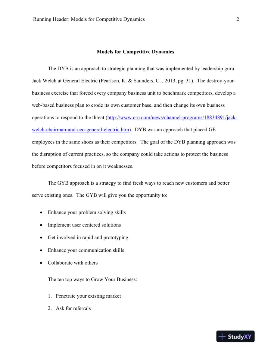 CIS 336 Enterprise Architecture: Models for Competitive Dynamics, page 3
