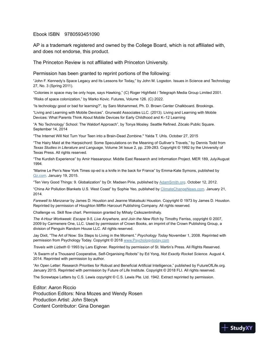 Princeton Review AP English Language and Composition Prep, 2023: 5 Practice Tests + Complete Content Review (2022), page 6