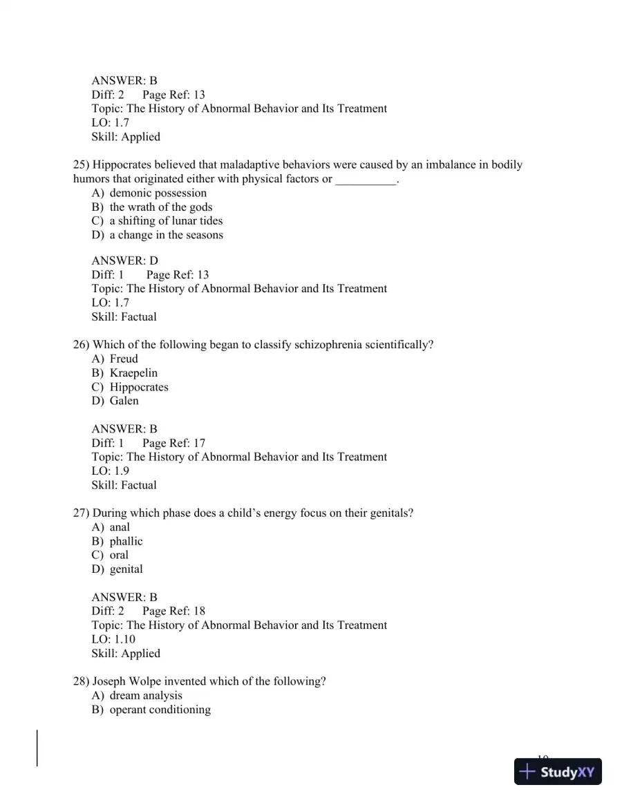 Abnormal Psychology: A Scientist-Practitioner Approach 4th Edition Test Bank, page 11