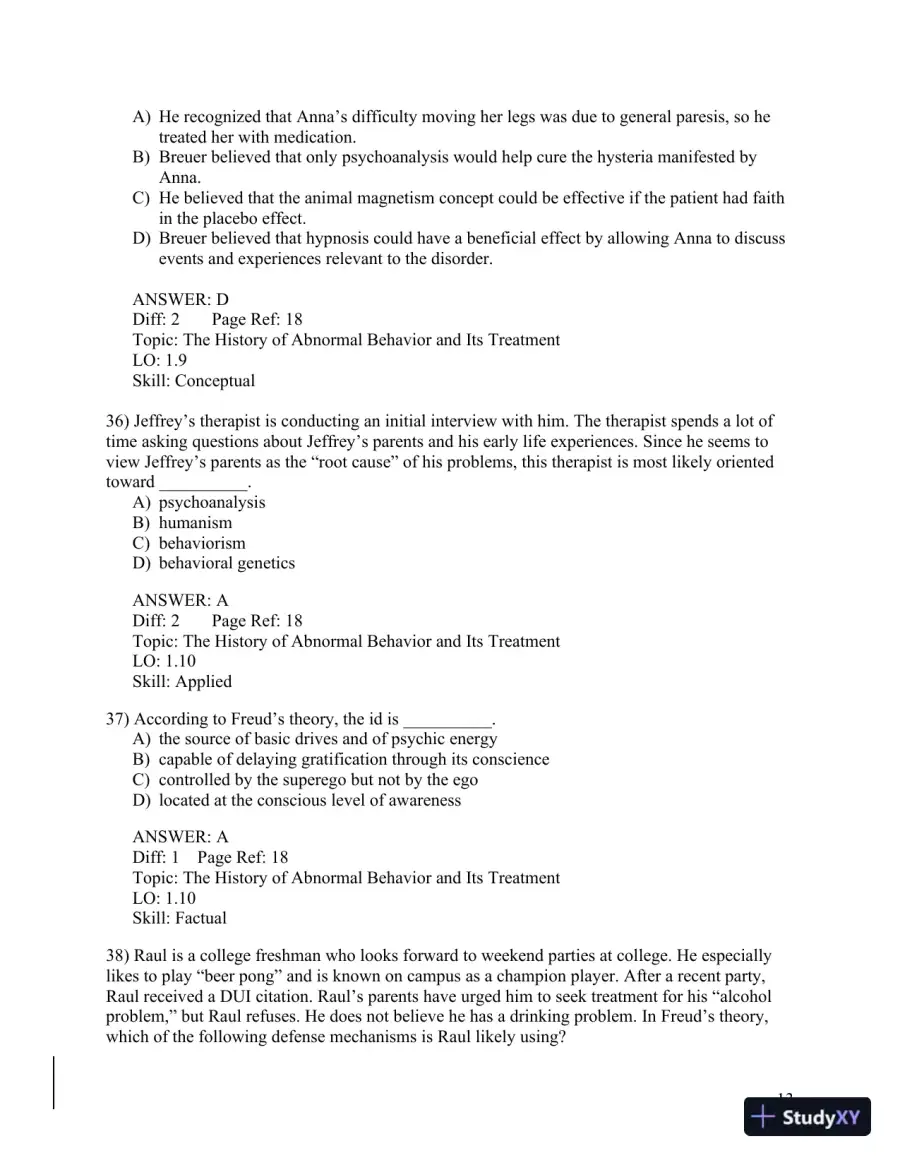 Abnormal Psychology: A Scientist-Practitioner Approach 4th Edition Test Bank, page 14