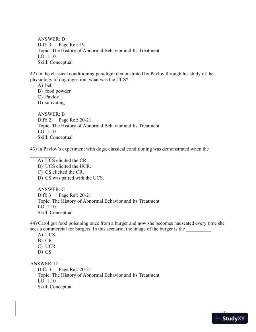 Abnormal Psychology: A Scientist-Practitioner Approach 4th Edition Test Bank, page 16