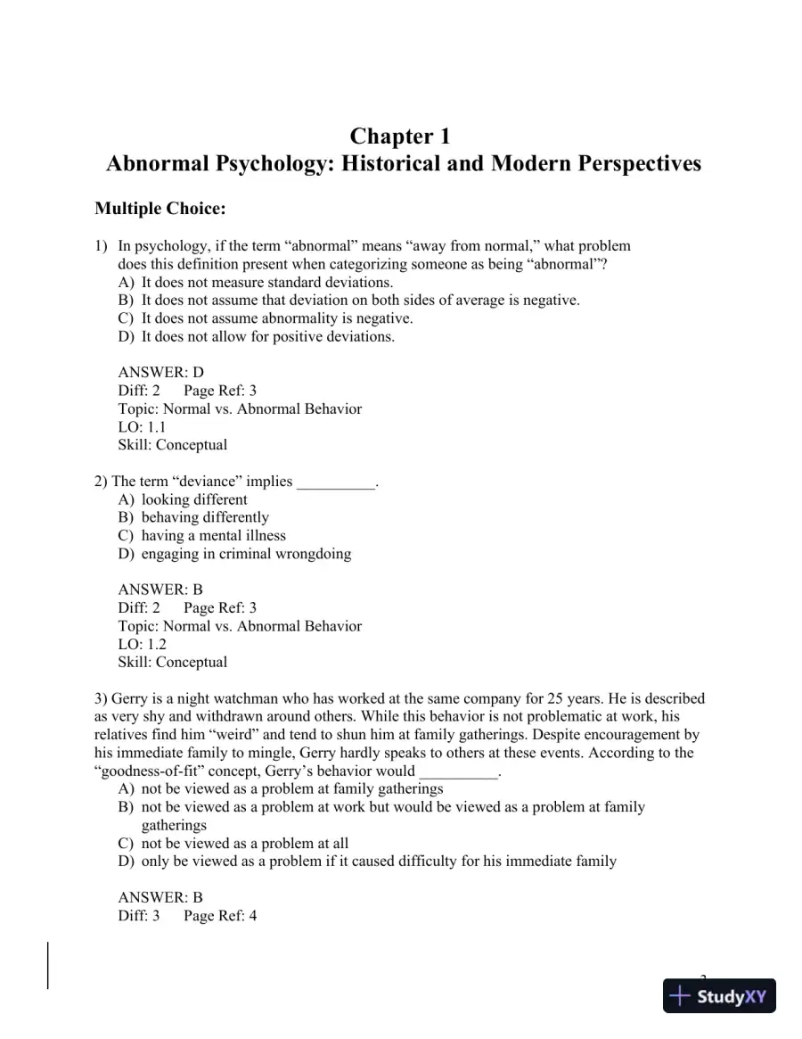 Abnormal Psychology: A Scientist-Practitioner Approach 4th Edition Test Bank, page 4