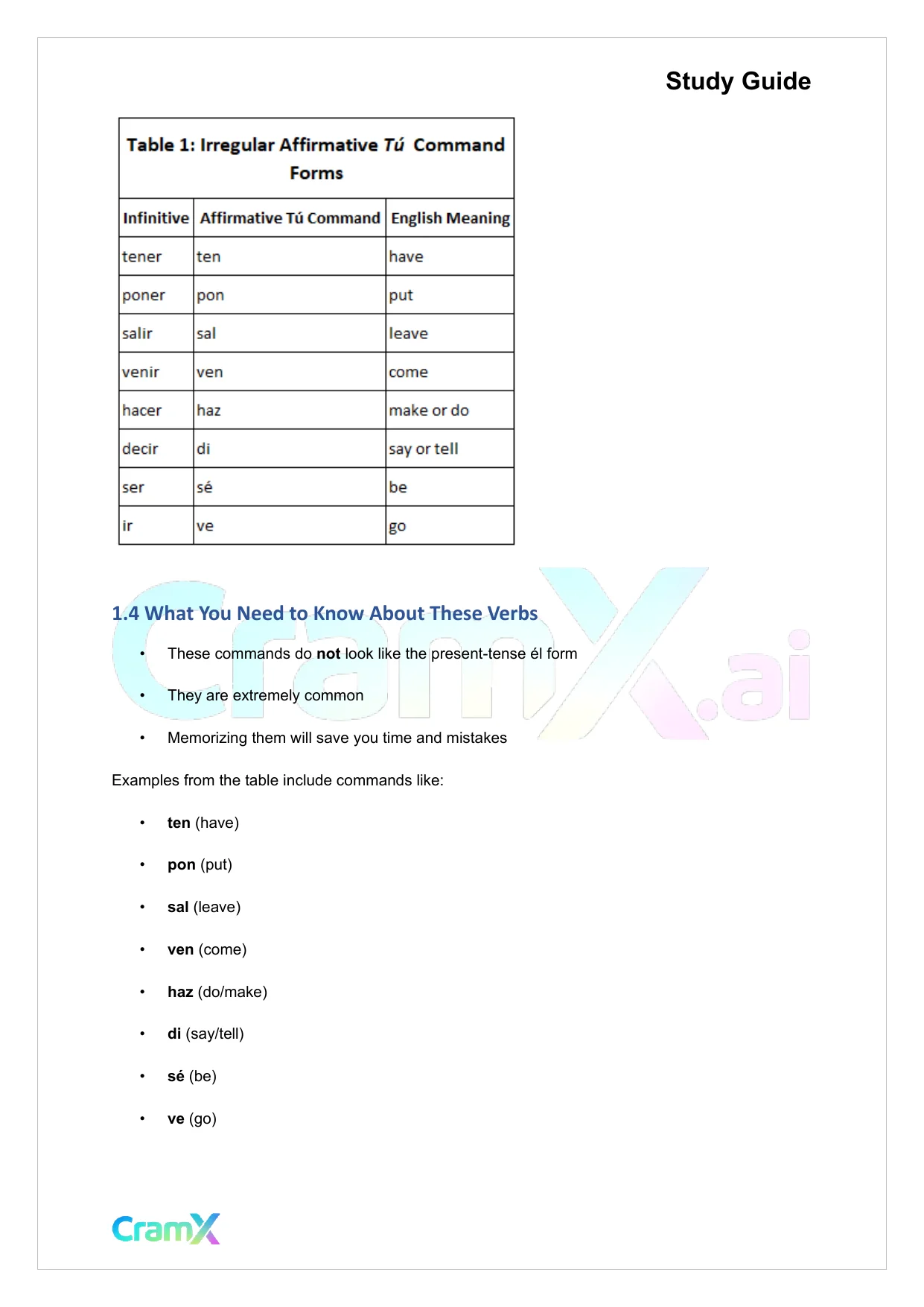 Spanish II - The Imperative - Page 3 preview image