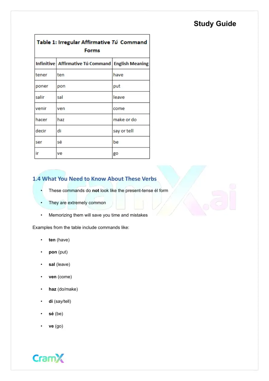 Spanish II - The Imperative, page 3