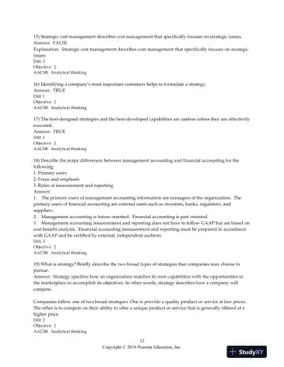 Test Bank For Horngren's Cost Accounting: A Managerial Emphasis, 16th Edition - Page 13 preview image