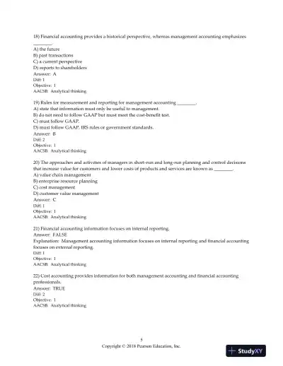 Test Bank For Horngren's Cost Accounting: A Managerial Emphasis, 16th Edition - Page 6 preview image