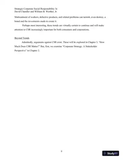 Strategic Corporate Social Responsibility: Stakeholders, Globalization, and Sustainable Value Creation Third Edition Solution Manual - Page 10 preview image