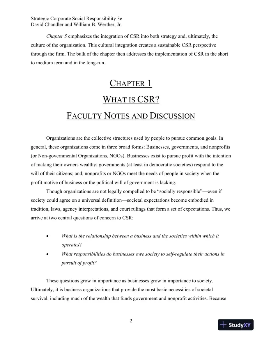 Strategic Corporate Social Responsibility: Stakeholders, Globalization, and Sustainable Value Creation Third Edition Solution Manual, page 3
