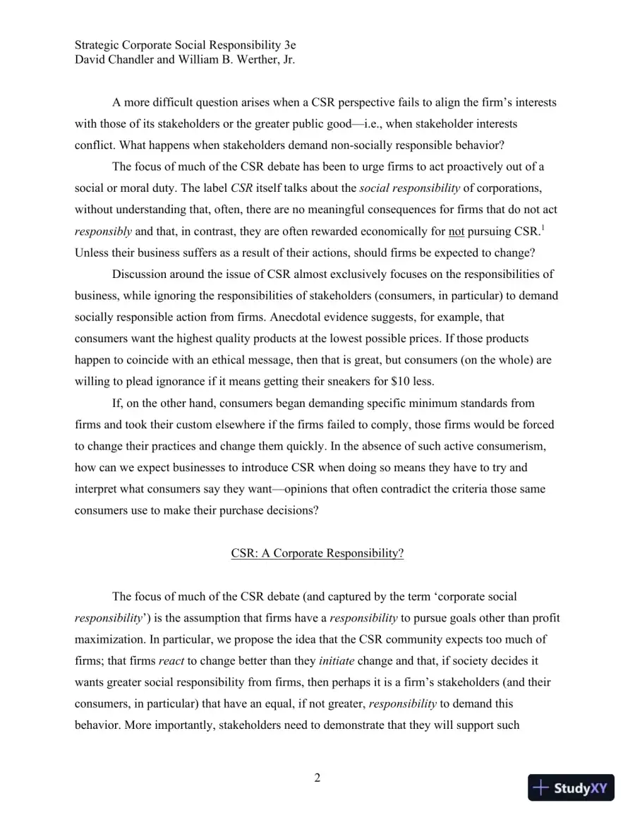 Strategic Corporate Social Responsibility: Stakeholders, Globalization, and Sustainable Value Creation Third Edition Solution Manual, page 30