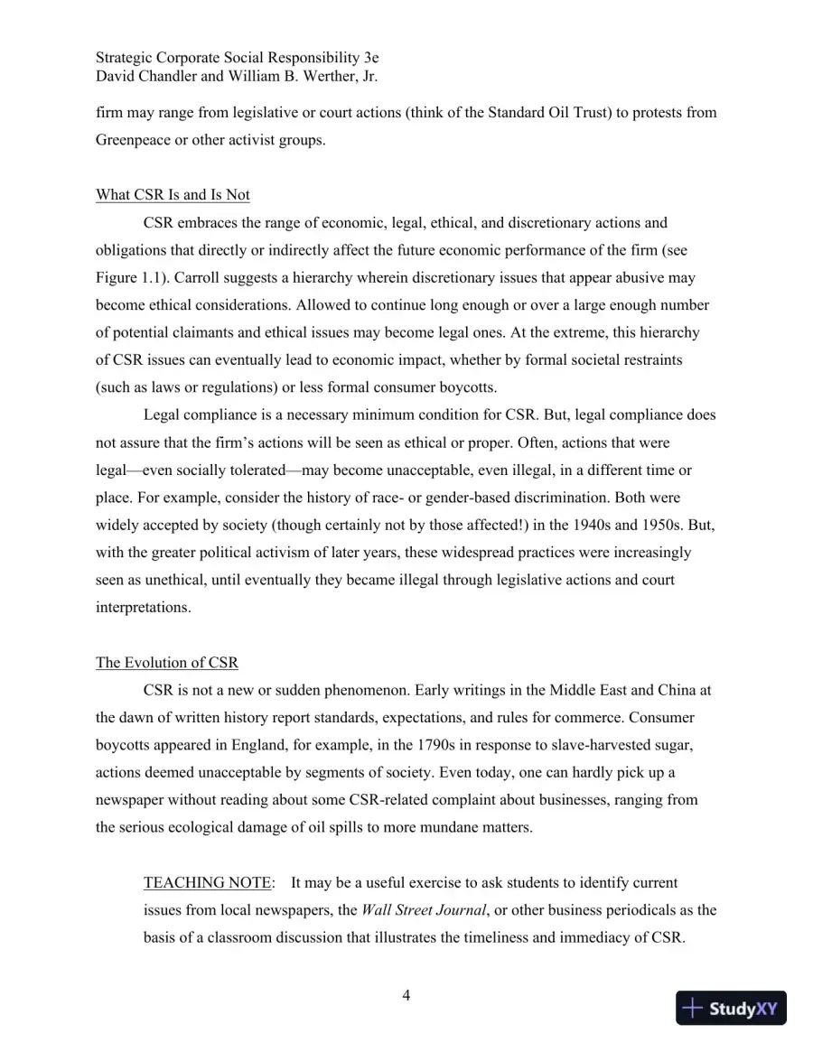 Strategic Corporate Social Responsibility: Stakeholders, Globalization, and Sustainable Value Creation Third Edition Solution Manual, page 5