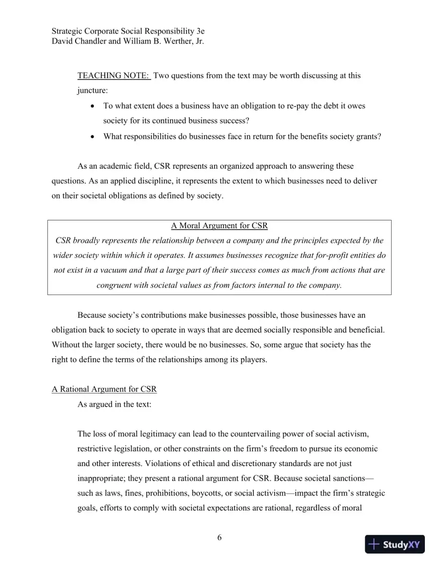Strategic Corporate Social Responsibility: Stakeholders, Globalization, and Sustainable Value Creation Third Edition Solution Manual, page 7