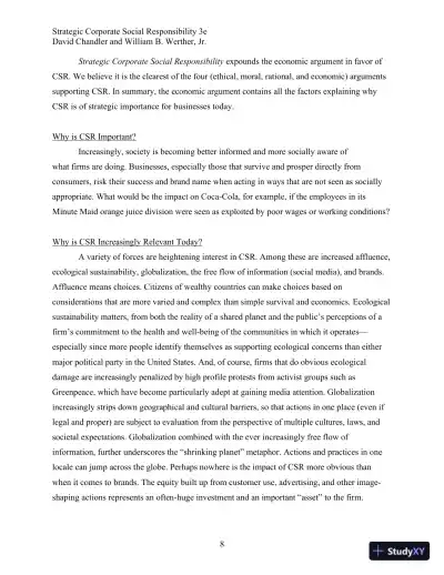 Strategic Corporate Social Responsibility: Stakeholders, Globalization, and Sustainable Value Creation Third Edition Solution Manual - Page 9 preview image