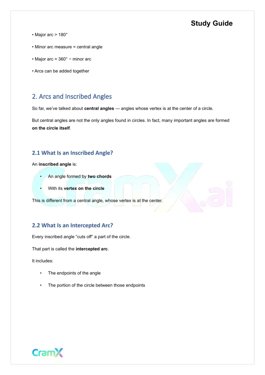 Geometry - Circles, page 9