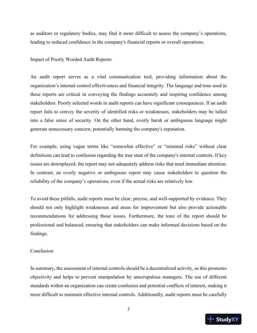 Assessing Internal Controls, Auditing Practices, and Materiality in Financial Reporting, page 4