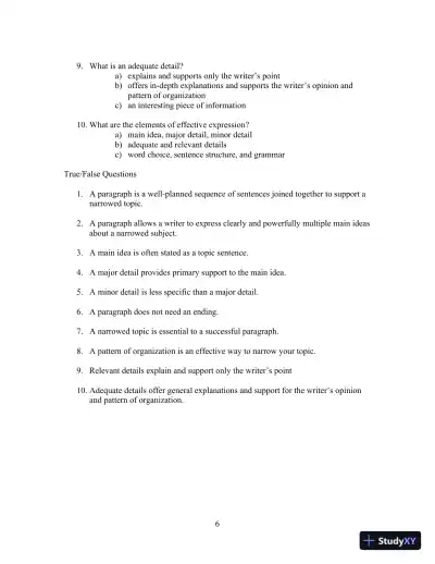 Test Bank for Writing for Life: Paragraphs and Essay, 4th Edition - Page 10 preview image