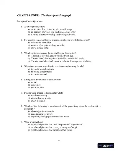 Test Bank for Writing for Life: Paragraphs and Essay, 4th Edition - Page 11 preview image