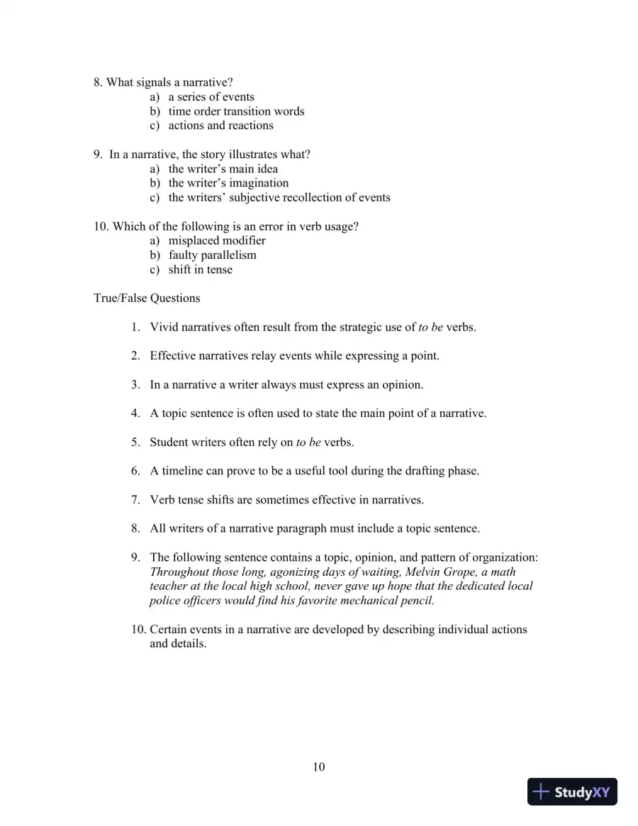 Test Bank for Writing for Life: Paragraphs and Essay, 4th Edition, page 14