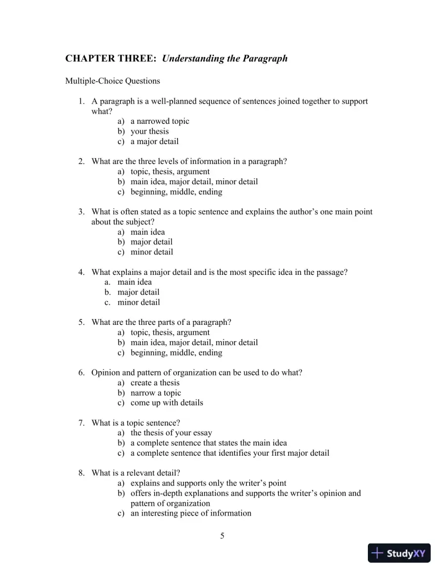 Test Bank for Writing for Life: Paragraphs and Essay, 4th Edition, page 9