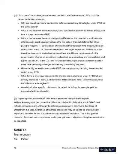 Modern Advanced Accounting in Canada 8th Edition Solution Manual - Page 13 preview image