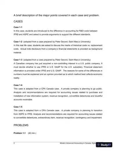 Modern Advanced Accounting in Canada 8th Edition Solution Manual - Page 3 preview image