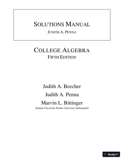 Solution Manual for College Algebra, 5th Edition - Page 1 preview image