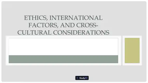 Ethics, International Factors, And Cross-Cultural Considerations - Page 1 preview image
