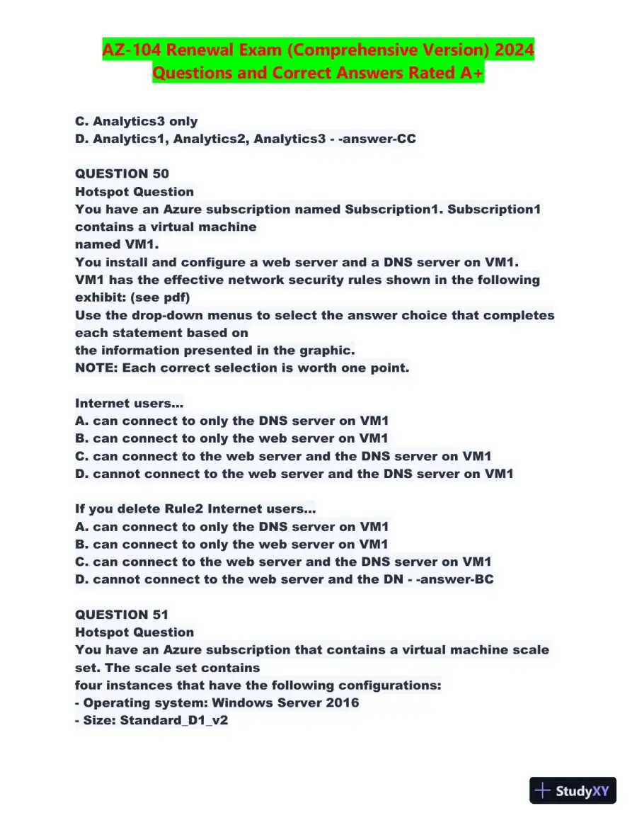 2024 AZ-104 Renewal Comprehensive Exam with Answers (270 Solved Questions), page 25