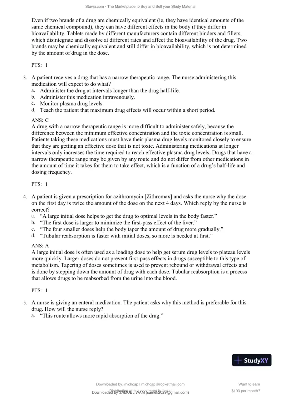 Test Bank for Lehne's Pharmacology for Nursing Care, 11th Edition (Chapters 1-112), page 13