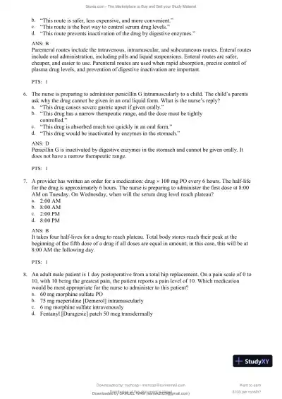 Test Bank for Lehne's Pharmacology for Nursing Care, 11th Edition (Chapters 1-112) - Page 14 preview image