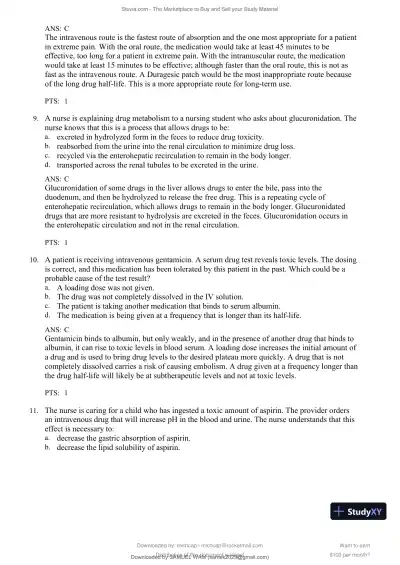 Test Bank for Lehne's Pharmacology for Nursing Care, 11th Edition (Chapters 1-112) - Page 15 preview image