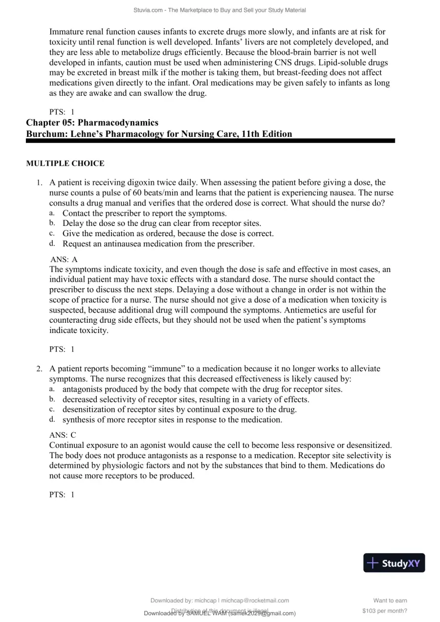 Test Bank for Lehne's Pharmacology for Nursing Care, 11th Edition (Chapters 1-112), page 17
