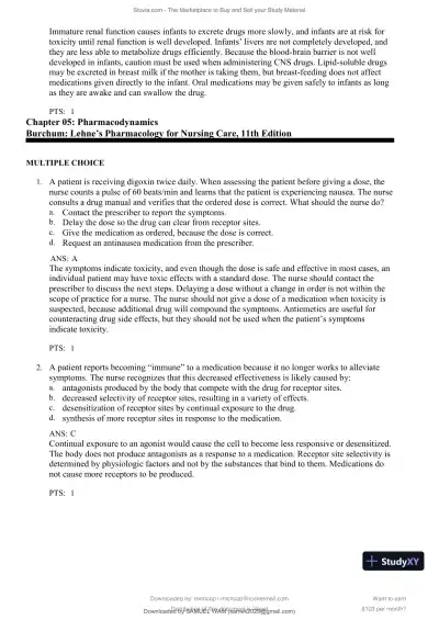 Test Bank for Lehne's Pharmacology for Nursing Care, 11th Edition (Chapters 1-112) - Page 17 preview image