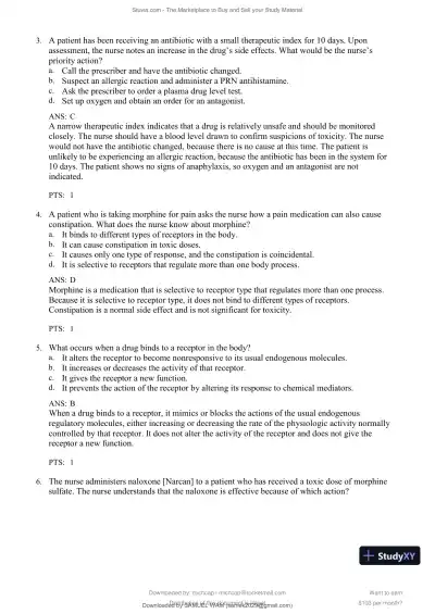 Test Bank for Lehne's Pharmacology for Nursing Care, 11th Edition (Chapters 1-112) - Page 18 preview image