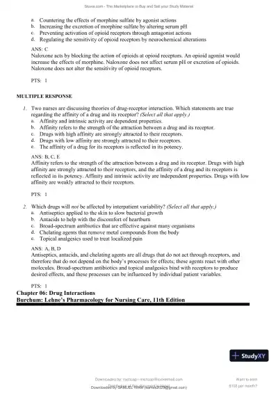 Test Bank for Lehne's Pharmacology for Nursing Care, 11th Edition (Chapters 1-112) - Page 19 preview image