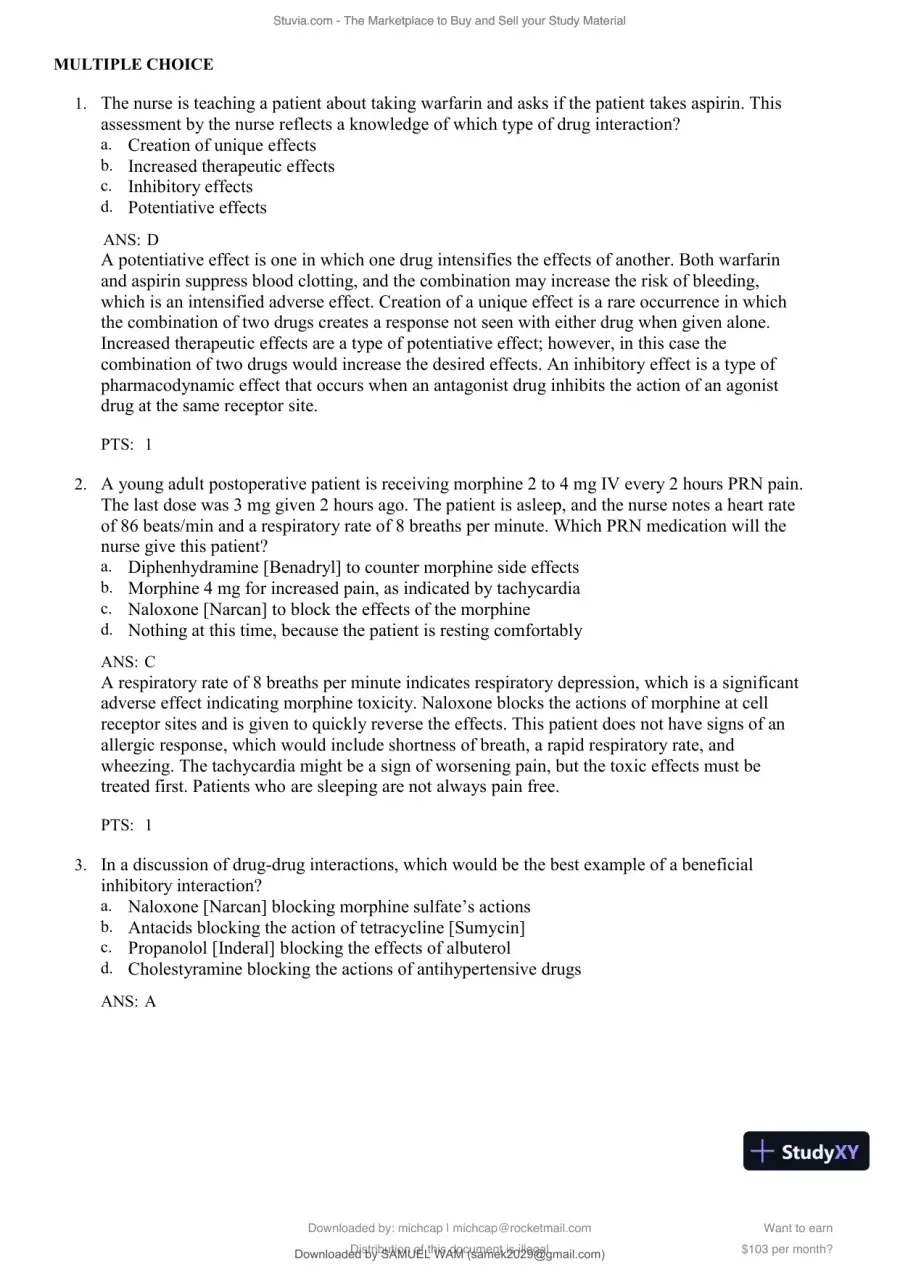 Test Bank for Lehne's Pharmacology for Nursing Care, 11th Edition (Chapters 1-112), page 20