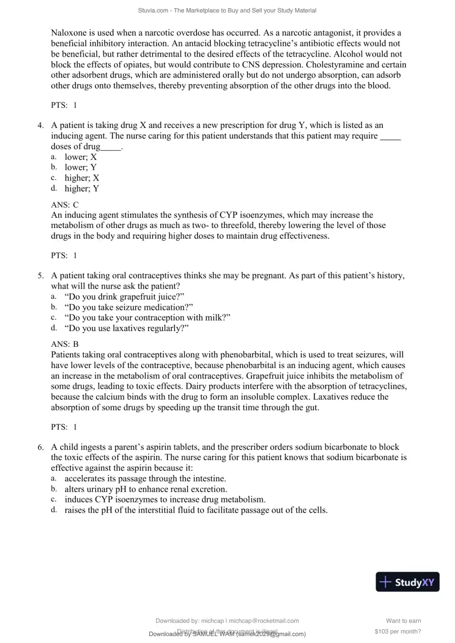 Test Bank for Lehne's Pharmacology for Nursing Care, 11th Edition (Chapters 1-112), page 21